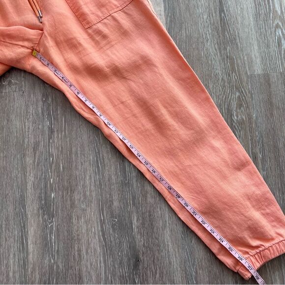 Athleta Cabo linen‎ joggers in orange women’s size 14 - Picture 3 of 8